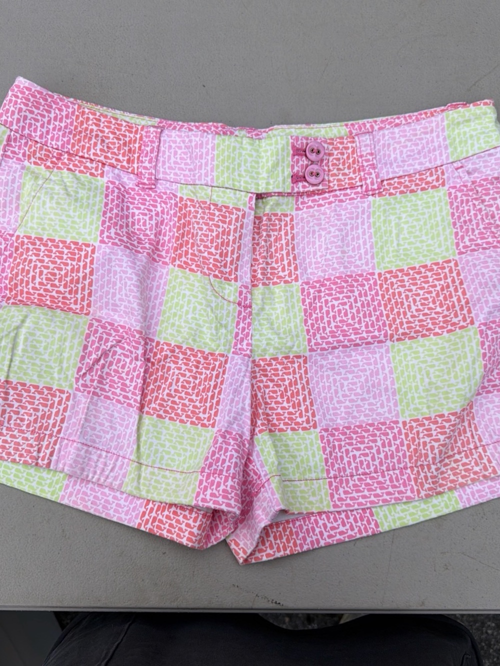 Women’s Vineyard Vine Pink & Lime Checkered Shorts